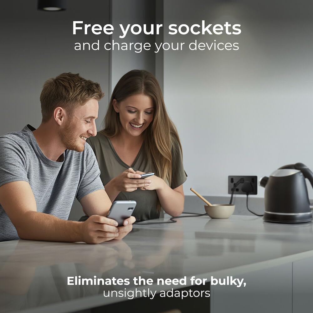 BG Electrical 22W Double Switched Power Wall Plug Socket wit... - Image 5