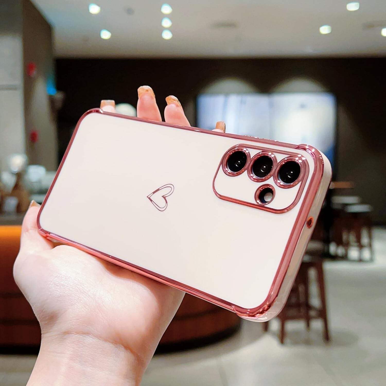 Sawiqpd for Samsung Galaxy S25 FE Case, Hollow Cute Love Hea... - Image 3