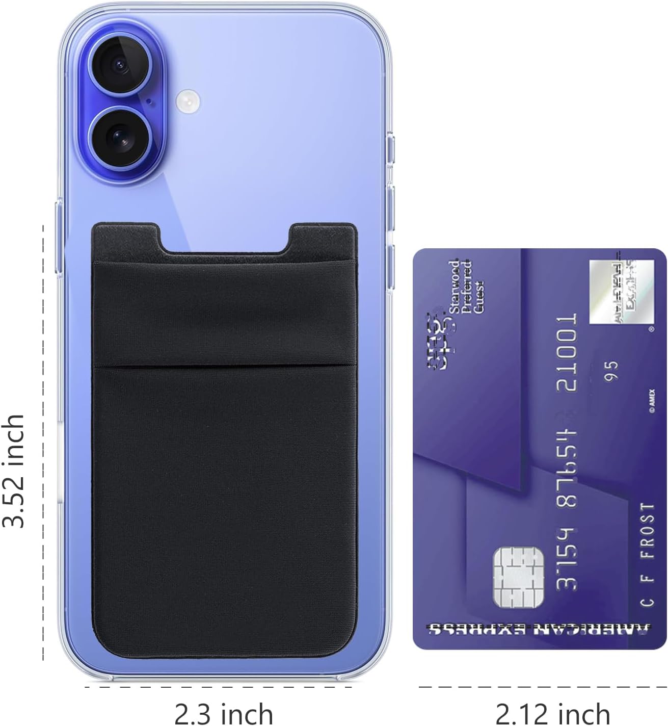 Phone Card Holder Stretchy Wallet Pocket Credit Card ID Case... - Image 6