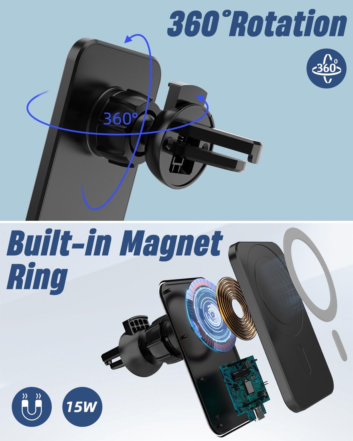 Maxesla 15W Magnetic Car Charger, Fast Charging Magnetic Car... - Image 5