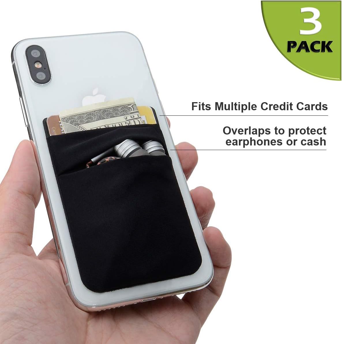 Phone Card Holder Stretchy Wallet Pocket Credit Card ID Case... - Image 3