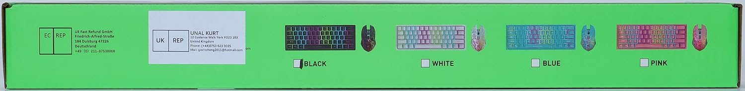 60% Compact wireless gaming keyboard and mouse set, RGB Rain... - Image 13