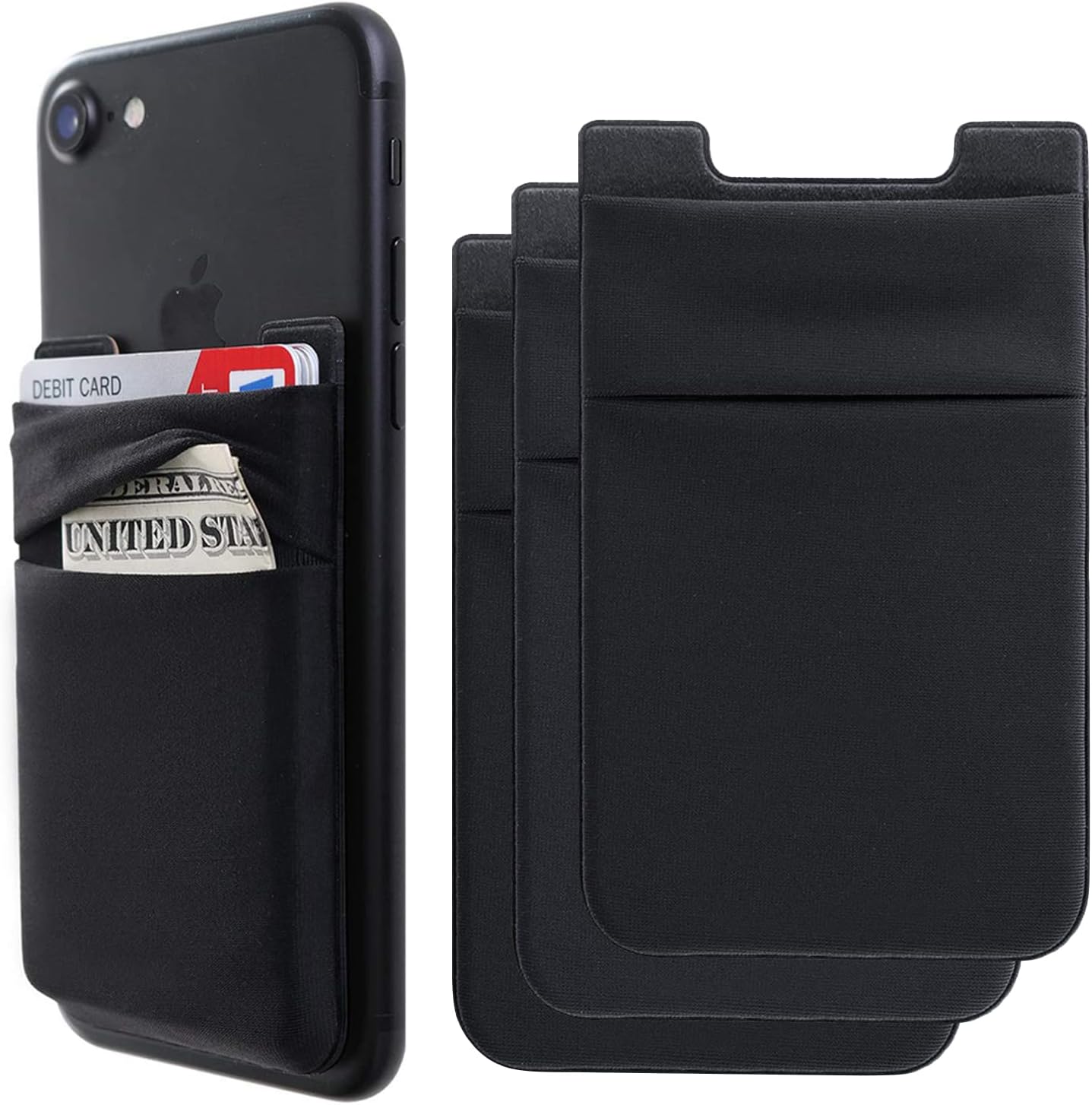 Phone Card Holder Stretchy Wallet Pocket Credit Card ID Case... - Image 2