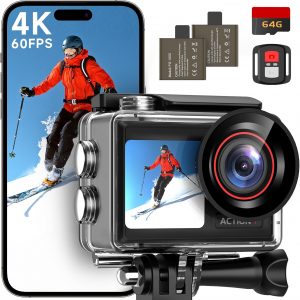 Action Camera 4K 60FPS, 40M Ultra HD Underwater Camera, 30MP…