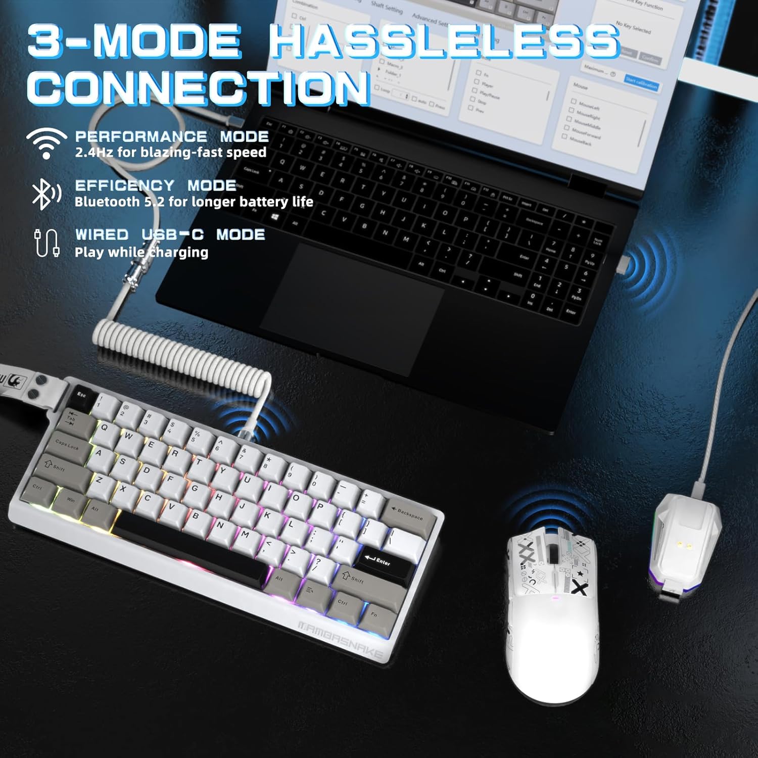 MAMBASNAKE x Attack Shark X60HE Rapid Trigger Wireless Keybo... - Image 9