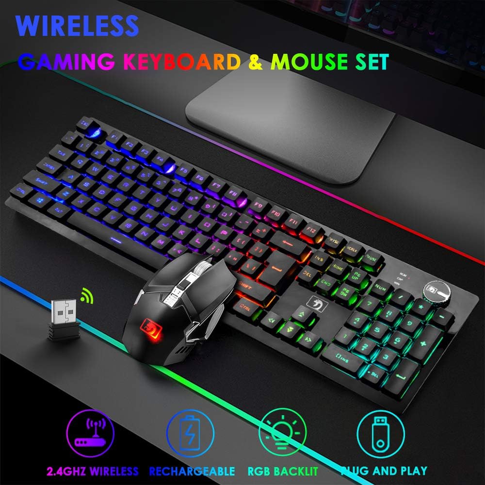 FELiCON K620 Wireless Gaming Keyboard and Mouse Combo, Mecha... - Image 3