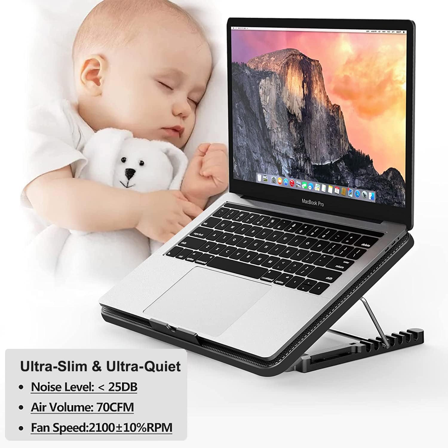 LIANGSTAR Laptop Cooling Pad, Laptop Cooler with 6 Quiet Fan... - Image 3