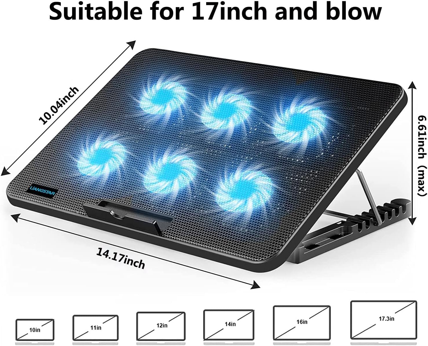 LIANGSTAR Laptop Cooling Pad, Laptop Cooler with 6 Quiet Fan... - Image 5