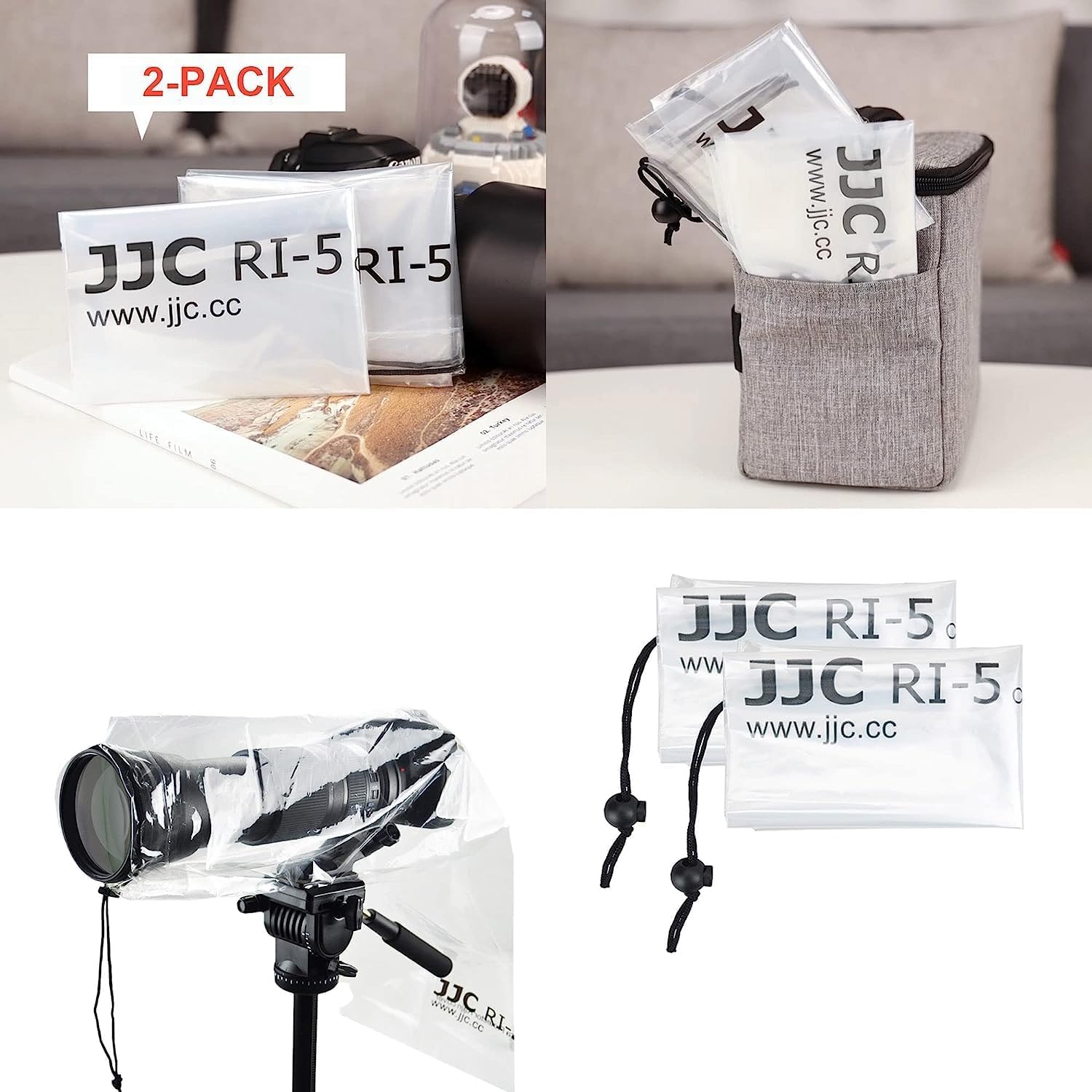 2 Pack JJC Camera Rain Cover Rain Coat Sleeve Protector for ... - Image 6
