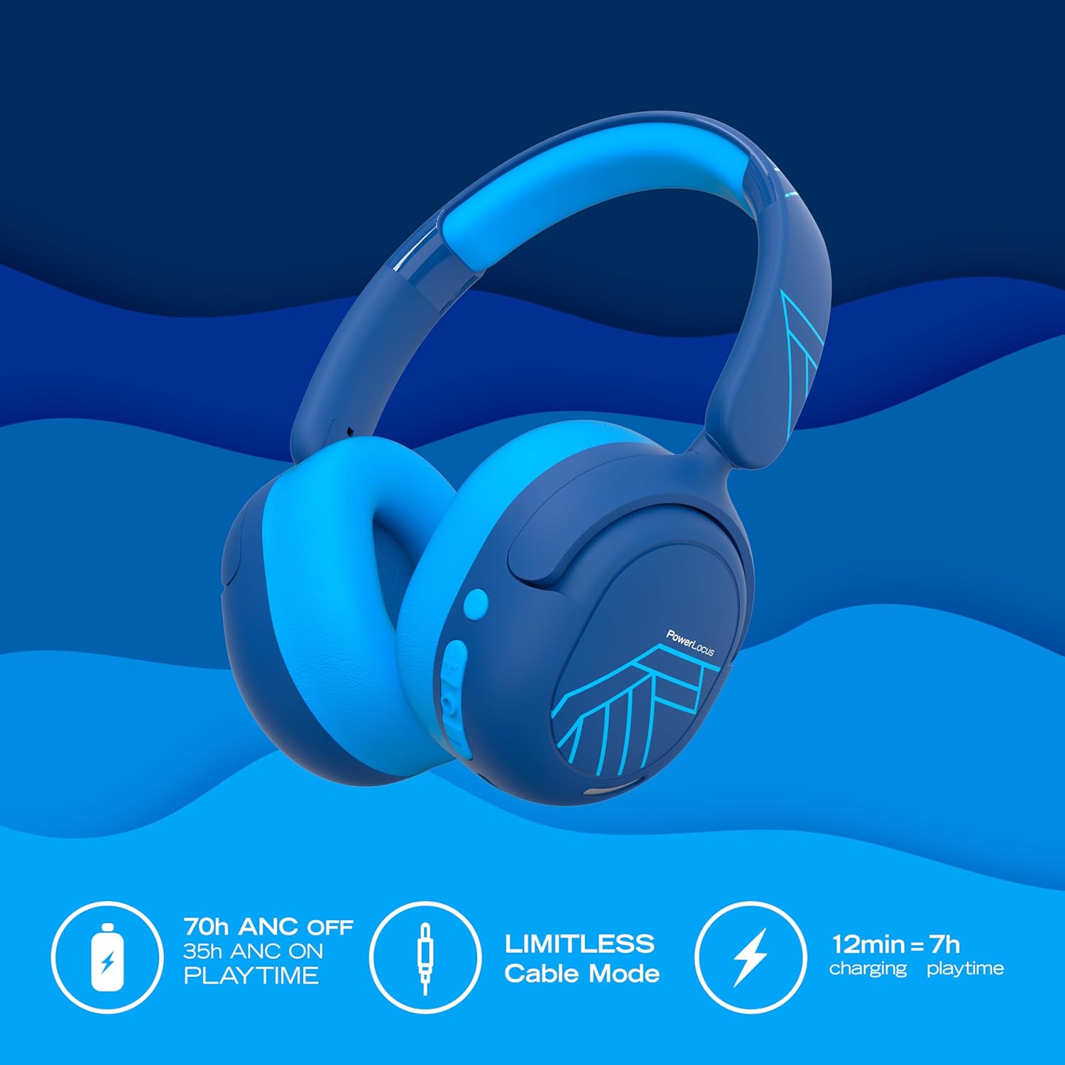 PowerLocus Kids Active Noise Cancelling Headphones, 70 Hours... - Image 8