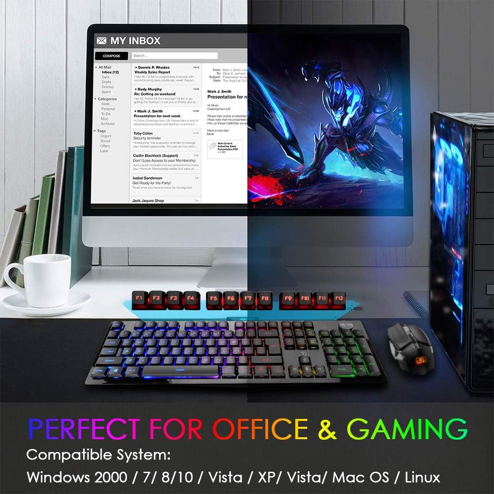 FELiCON K620 Wireless Gaming Keyboard and Mouse Combo, Mecha... - Image 10