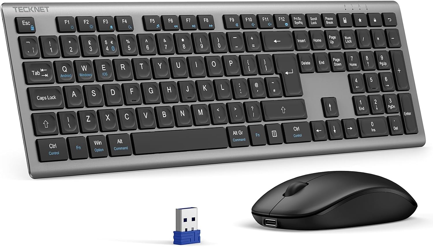 TECKNET Wireless Keyboard and Mouse Combo, Rechargeable Ultr... - Image 2