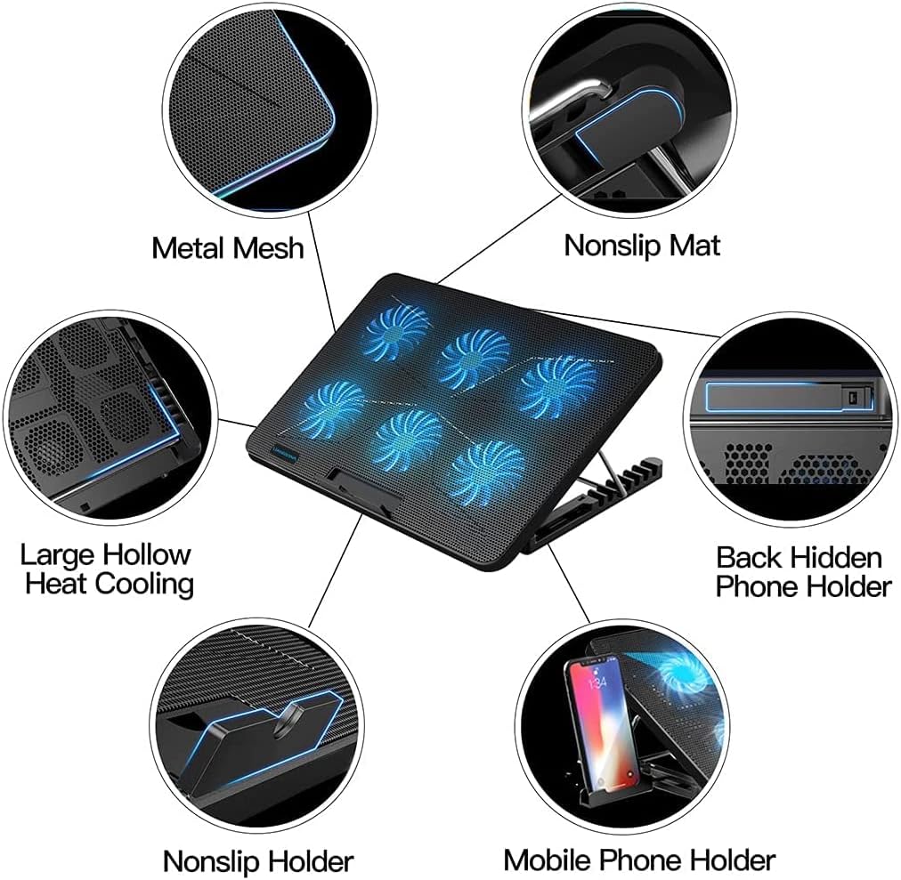 LIANGSTAR Laptop Cooling Pad, Laptop Cooler with 6 Quiet Fan... - Image 7