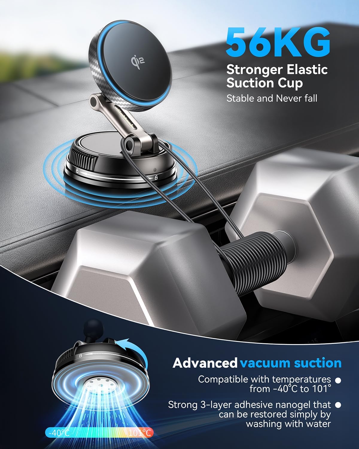 ALAFLY Qi2 Certified 15W for Magsafe Car Mount Charger, [78+... - Image 4