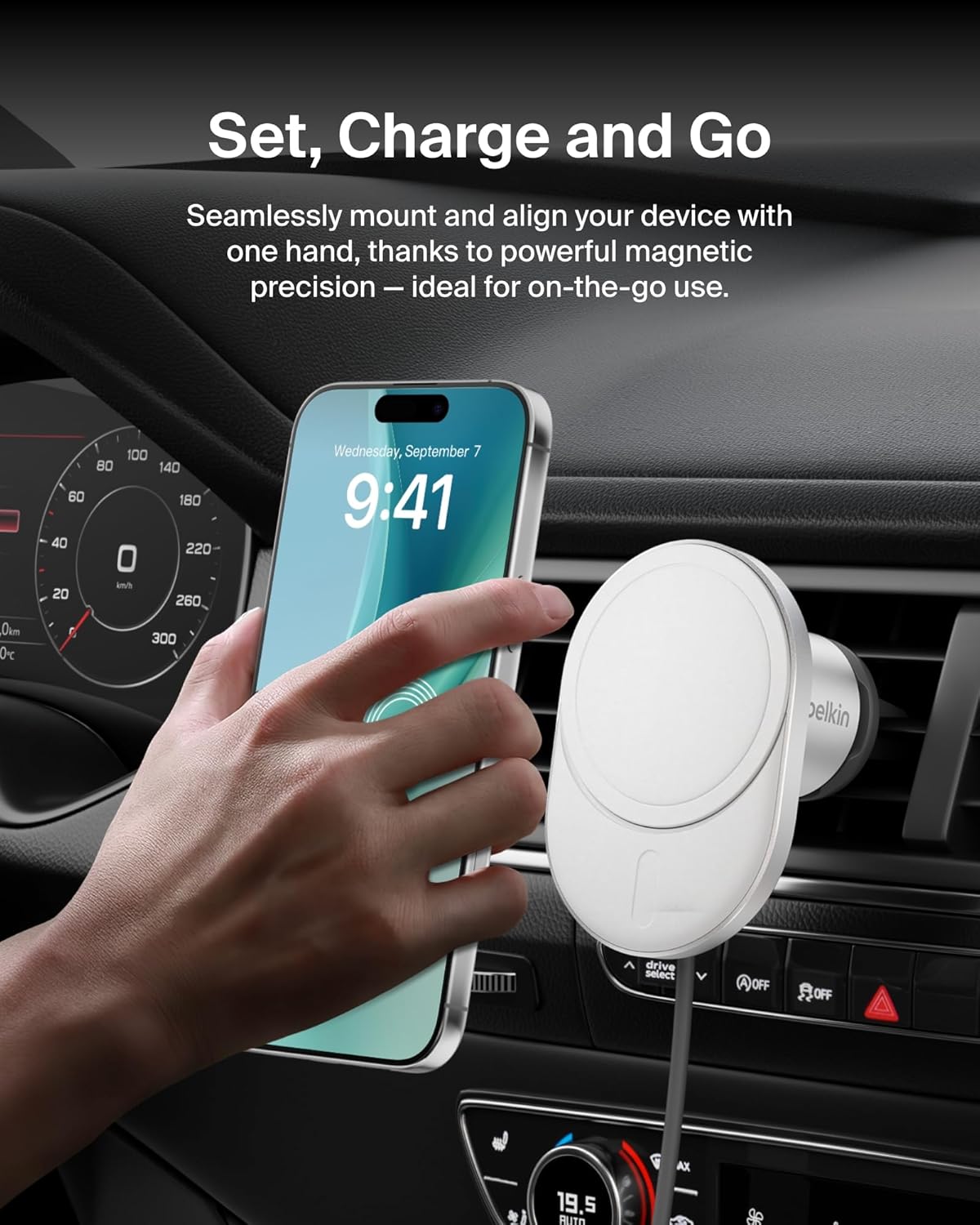 Belkin BoostCharge Pro Magnetic Wireless Car Charger with Qi... - Image 5