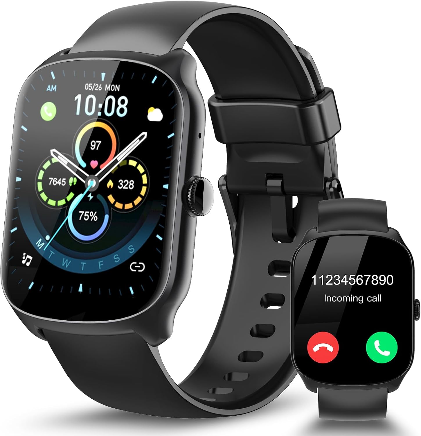Smart Watch for Men Women Bluetooth Calls, 1.95" HD Curved S... - Image 2