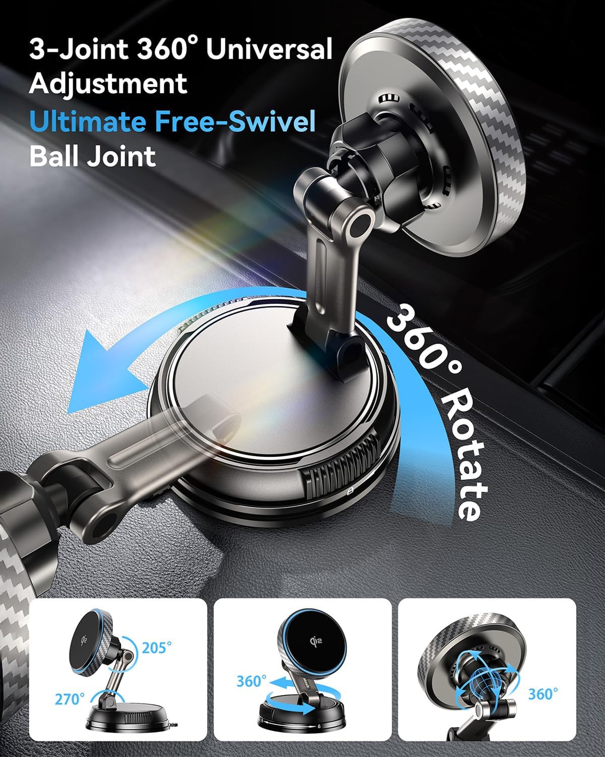 ALAFLY Qi2 Certified 15W for Magsafe Car Mount Charger, [78+... - Image 5