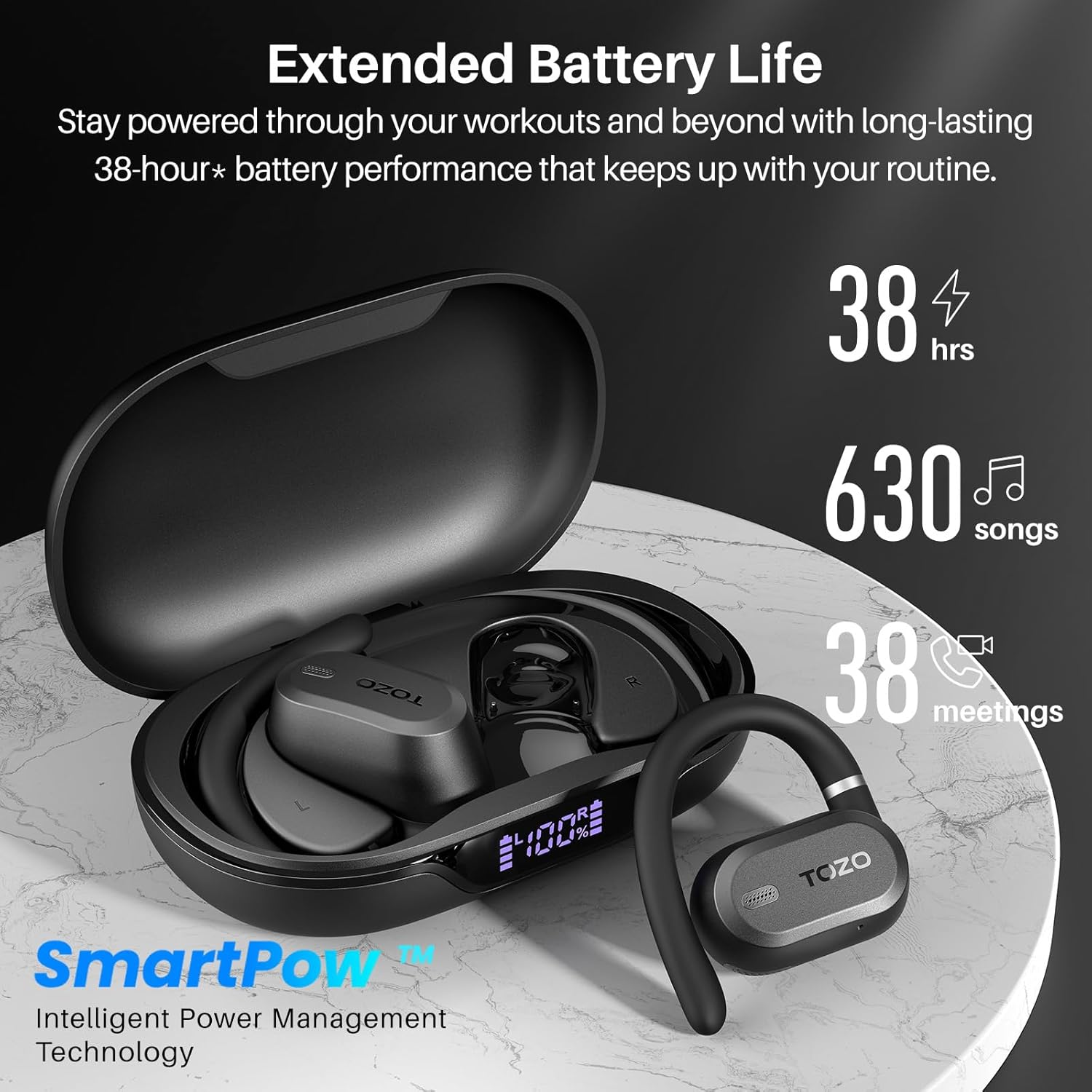 TOZO OpenWear Open-Ear Headphones, Adjustable Ear Hooks, Ult... - Image 5