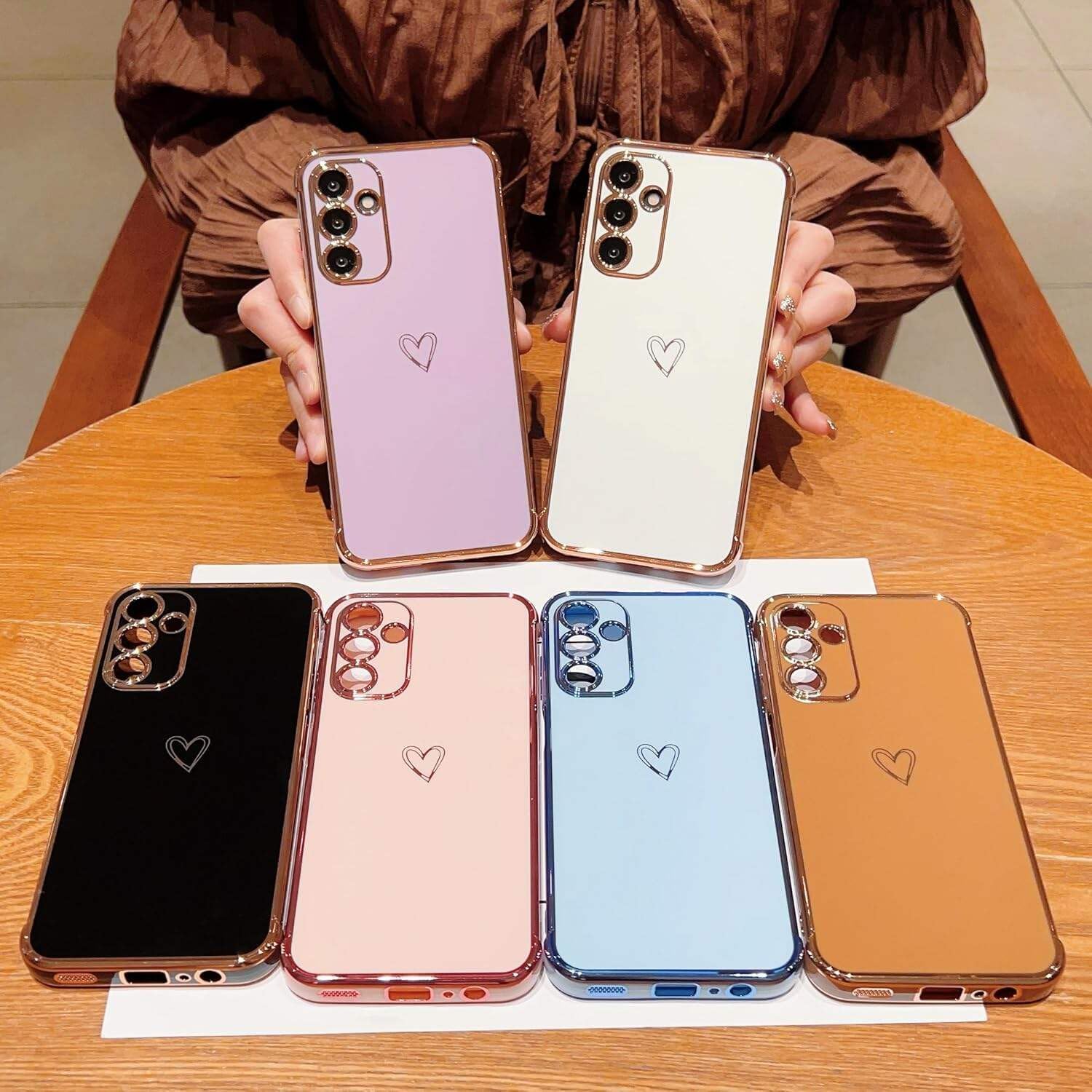 Sawiqpd for Samsung Galaxy S25 FE Case, Hollow Cute Love Hea... - Image 5