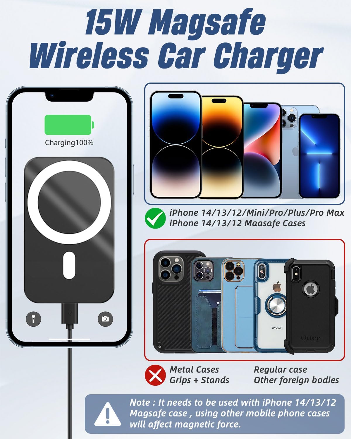 Maxesla 15W Magnetic Car Charger, Fast Charging Magnetic Car... - Image 3