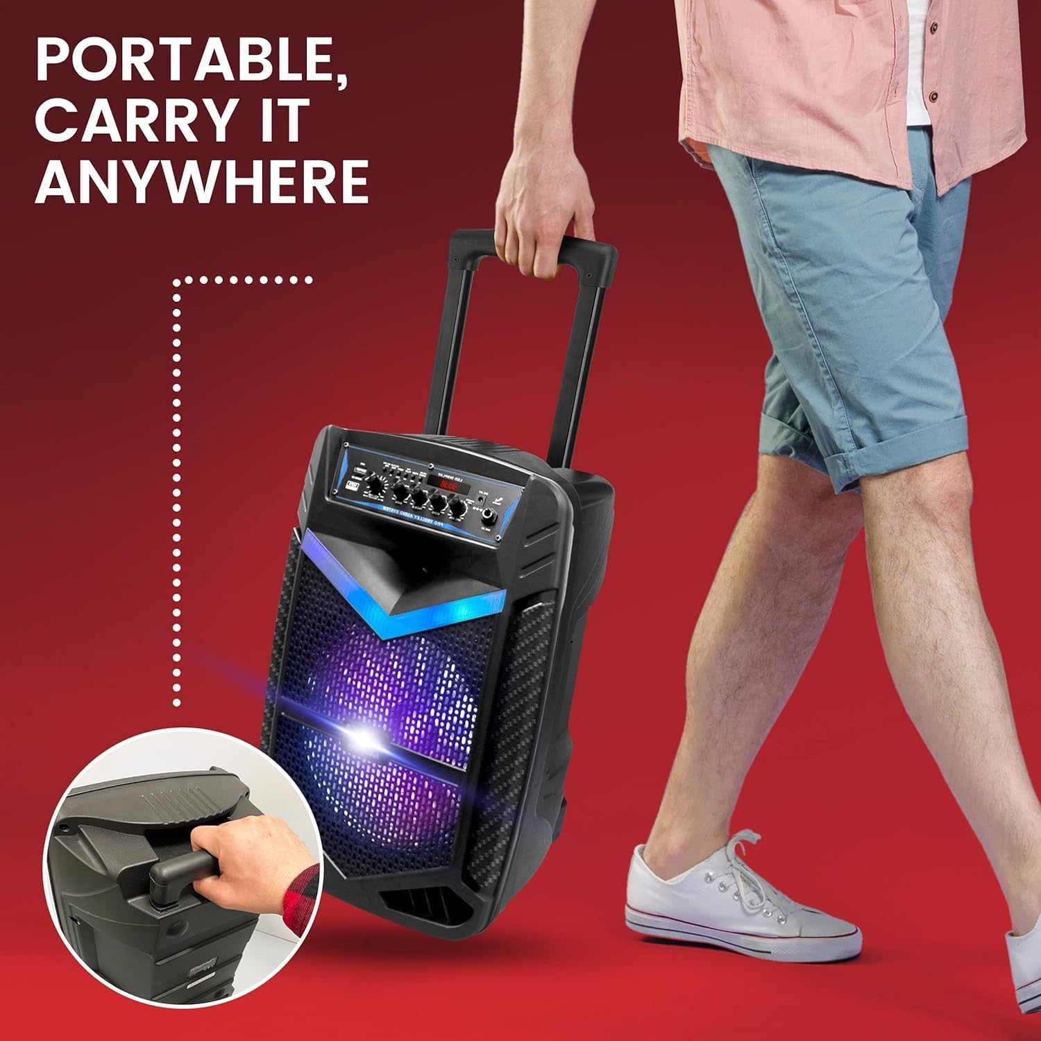 Pyle, Portable PA Speaker, Bluetooth- Loudspeakers, 600W Rec... - Image 7