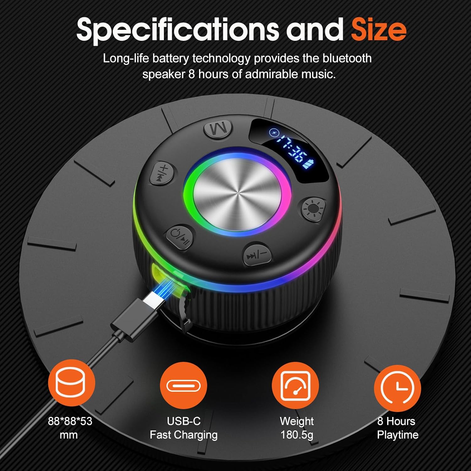 Bluetooth Shower Speaker, Portable Bluetooth Wireless with T... - Image 6