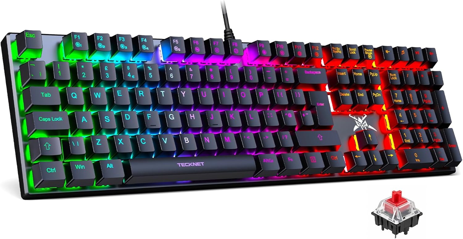 TECKNET Mechanical Gaming Keyboard - Red Switches Mechanical... - Image 2