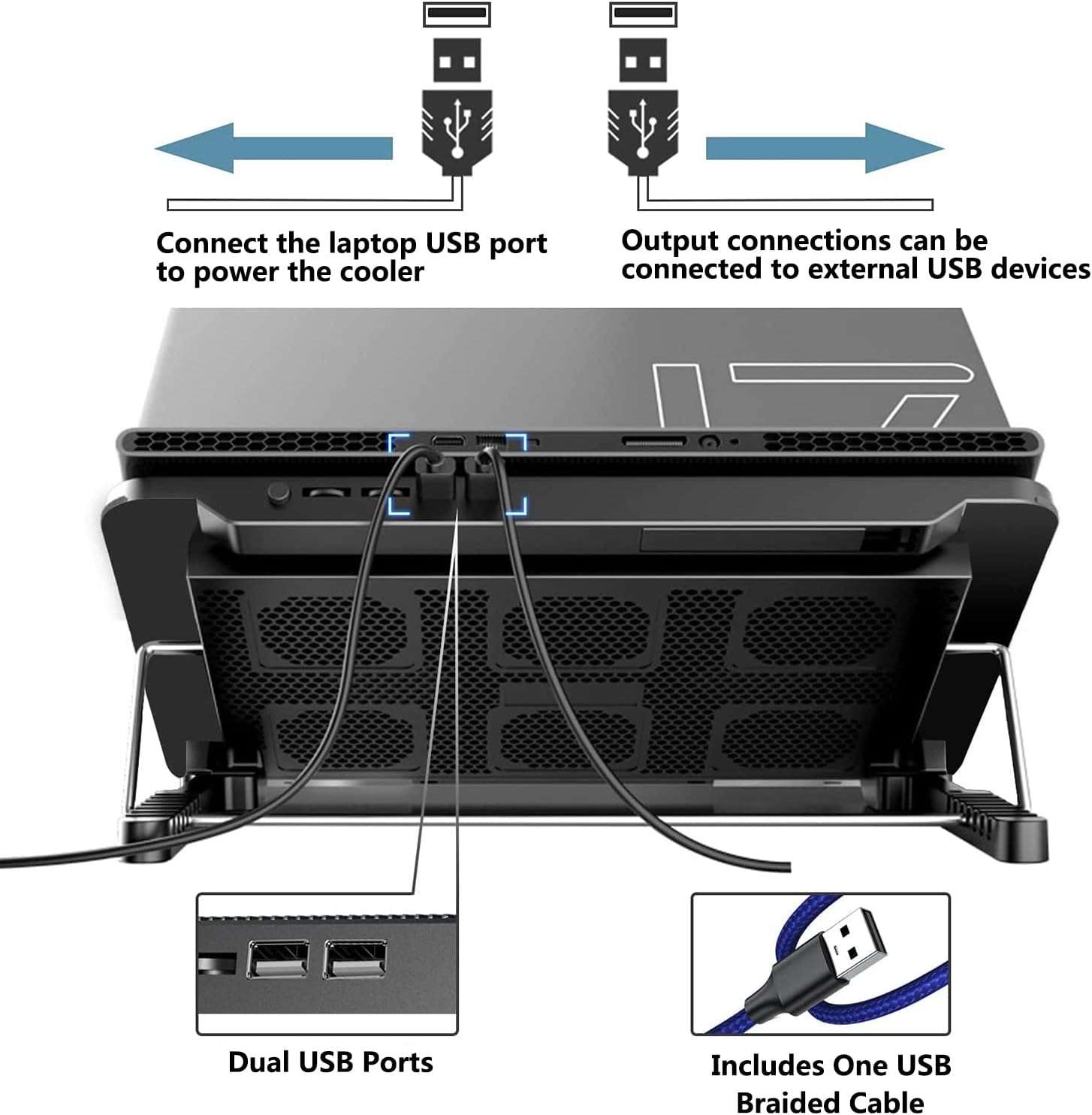LIANGSTAR Laptop Cooling Pad, Laptop Cooler with 6 Quiet Fan... - Image 6