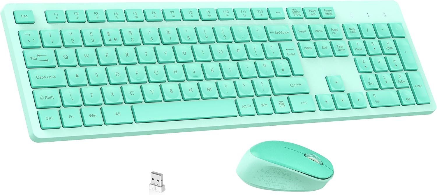 LeadsaiL Wireless Keyboard and Mouse Set, Full Size Ergonomi... - Image 2
