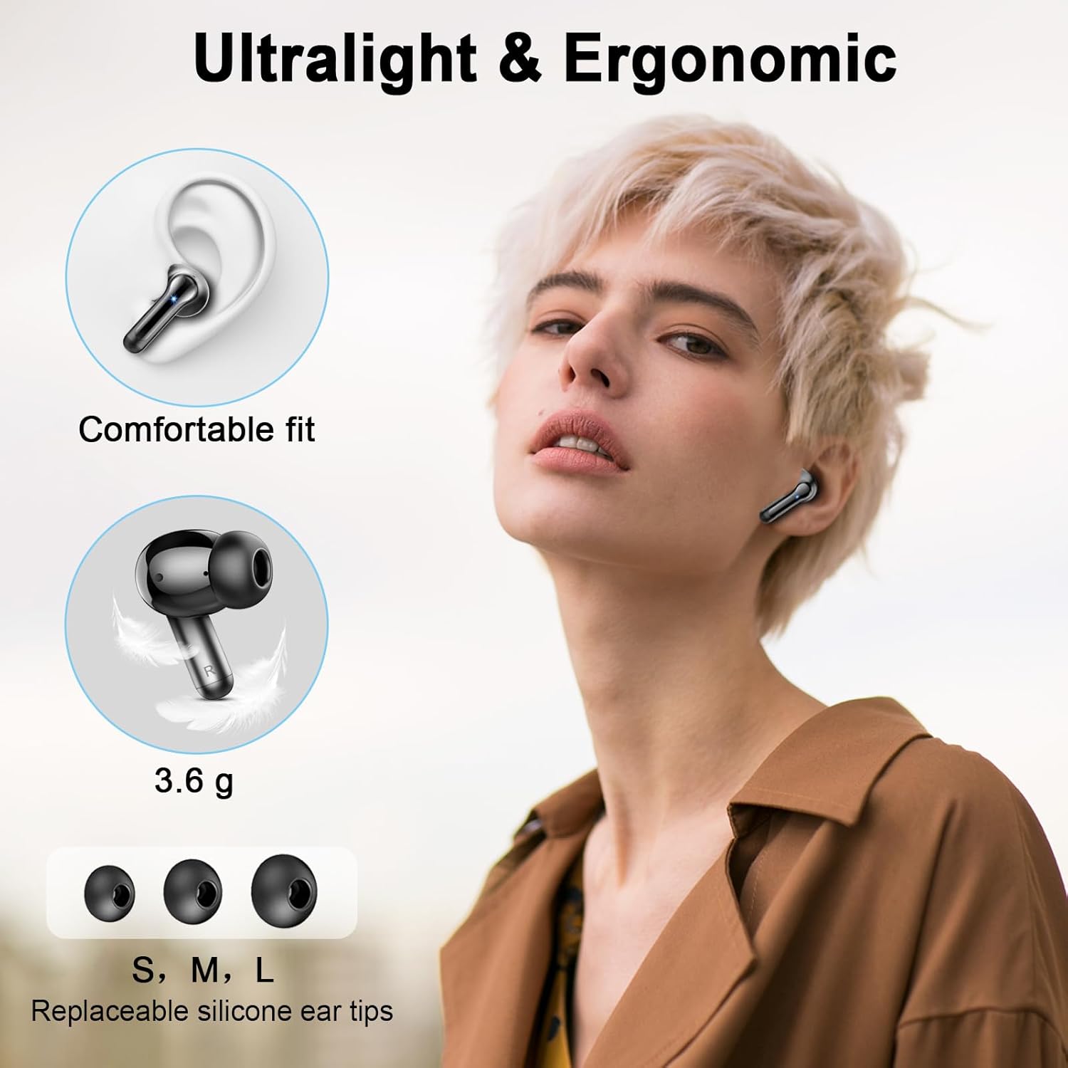 Wireless Earbuds, Bluetooth 5.4 Headphones in Ear with 4 ENC... - Image 6