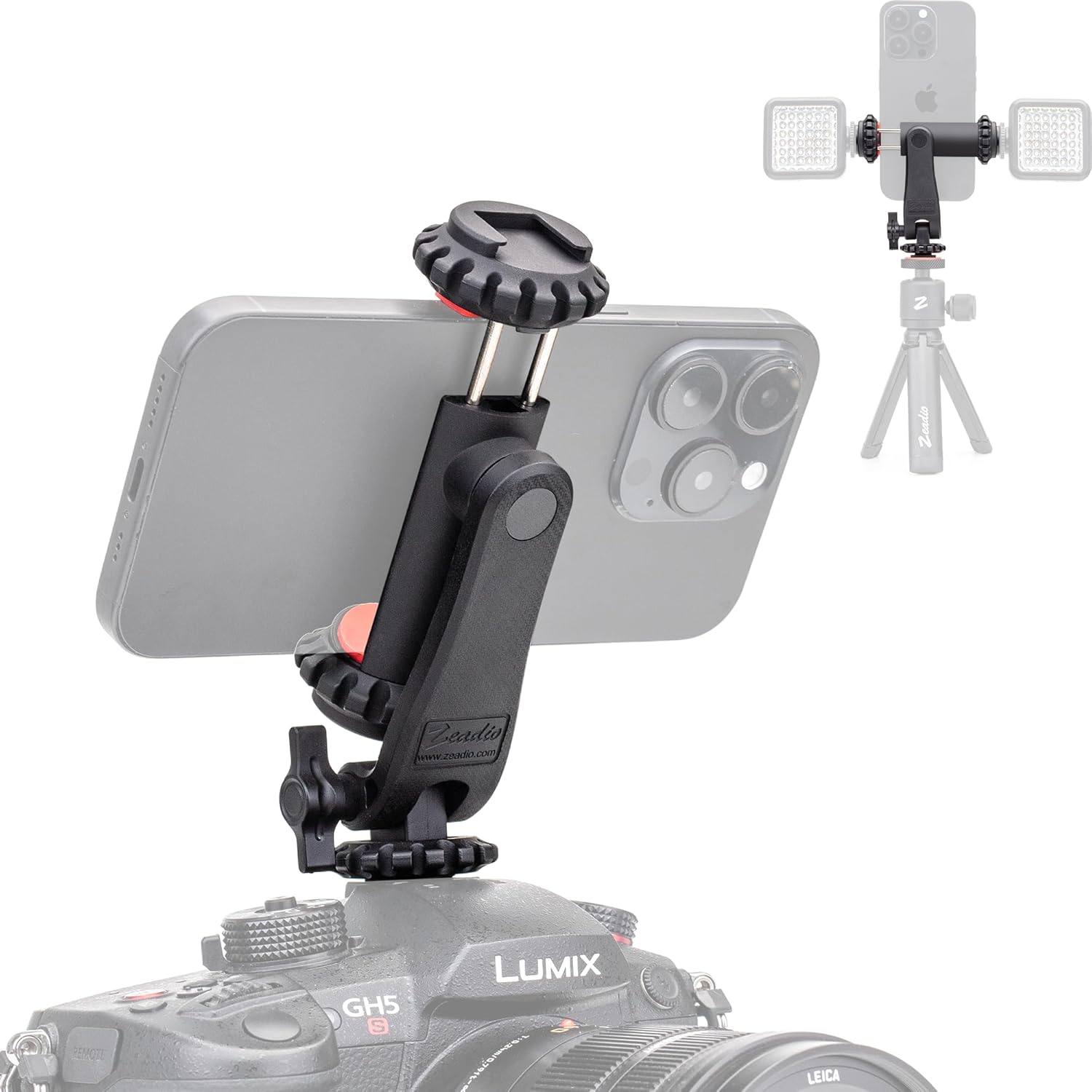 zeadio Camera Cold Shoe Smartphone Mount Holder Adapter, Cel... - Image 2