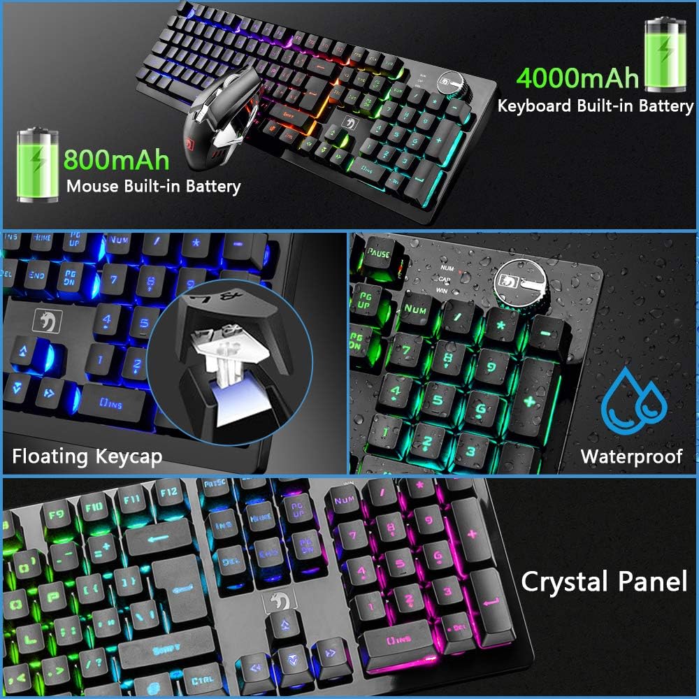 FELiCON K620 Wireless Gaming Keyboard and Mouse Combo, Mecha... - Image 7