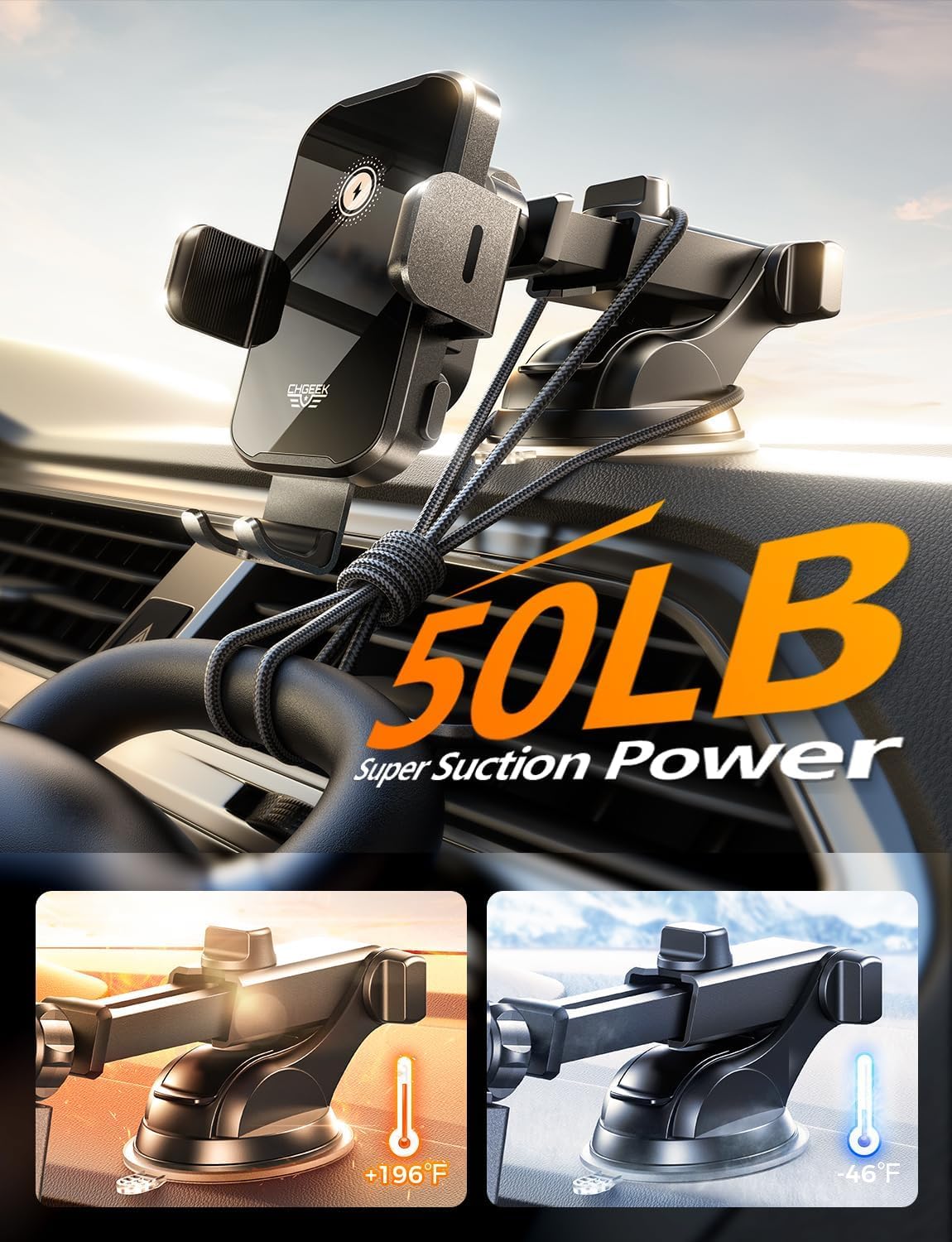 CHGeek Car Phone Holder Wireless Charger, Wireless Car Charg... - Image 6