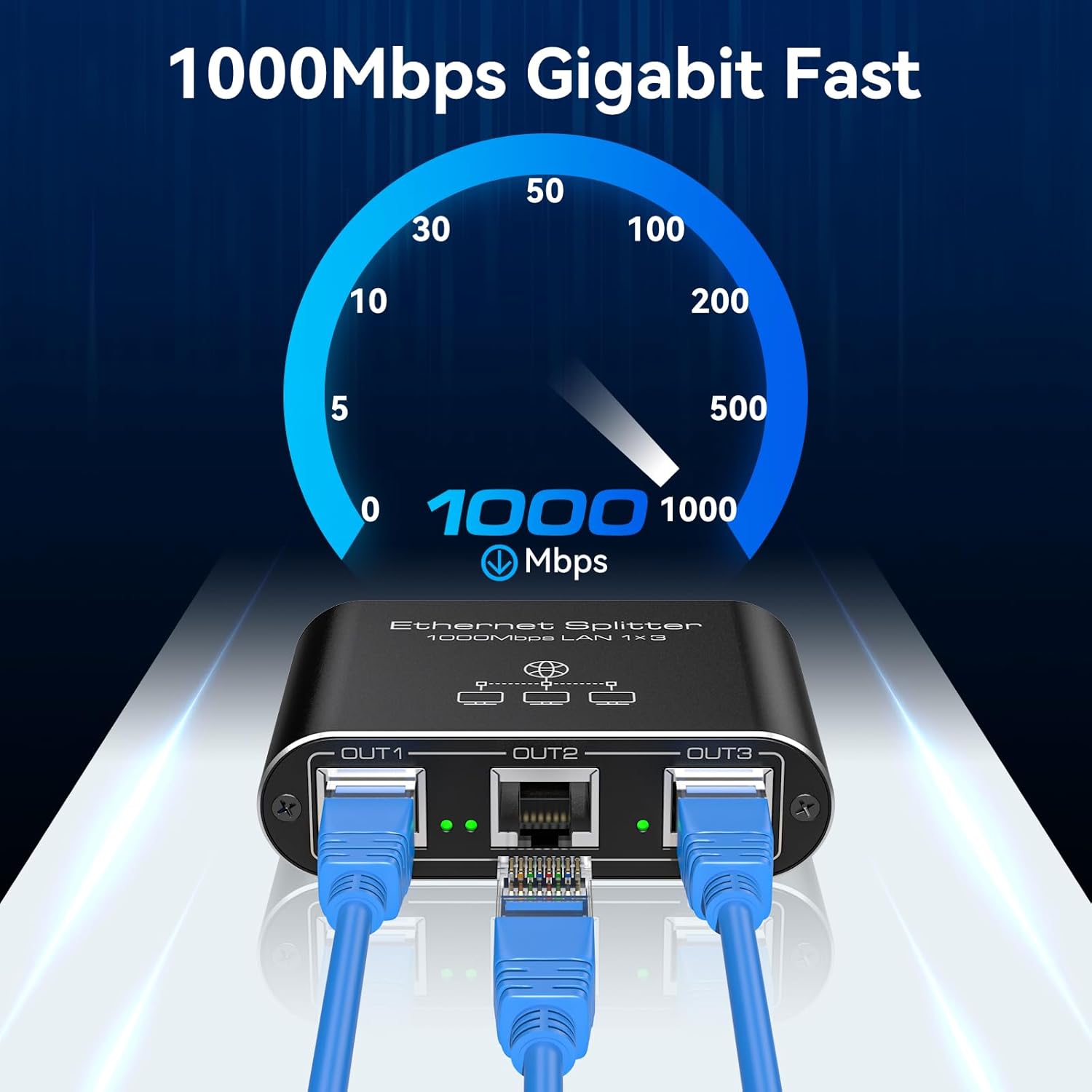 VEDINDUST Ethernet Splitter 1 to 3 1000Mbps High Speed Inter... - Image 4