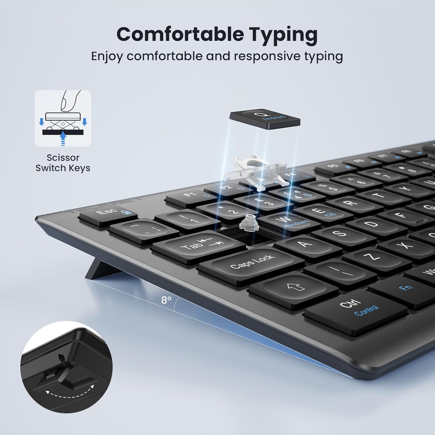 TECKNET Wireless Keyboard and Mouse Combo, Rechargeable Ultr... - Image 4