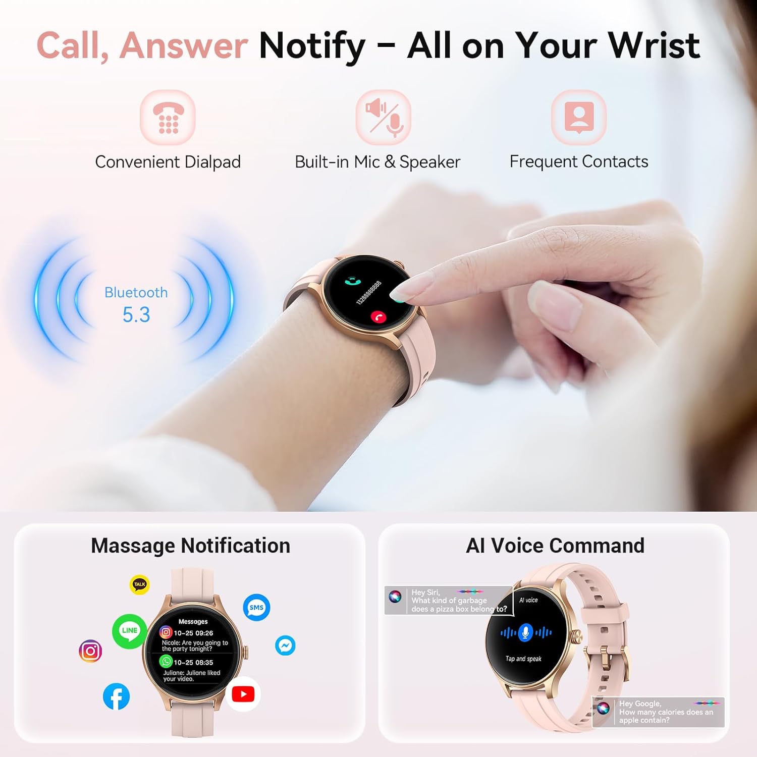 Smart Watches for Women, Ultra-Sharp AMOLED Display Ladies S... - Image 4