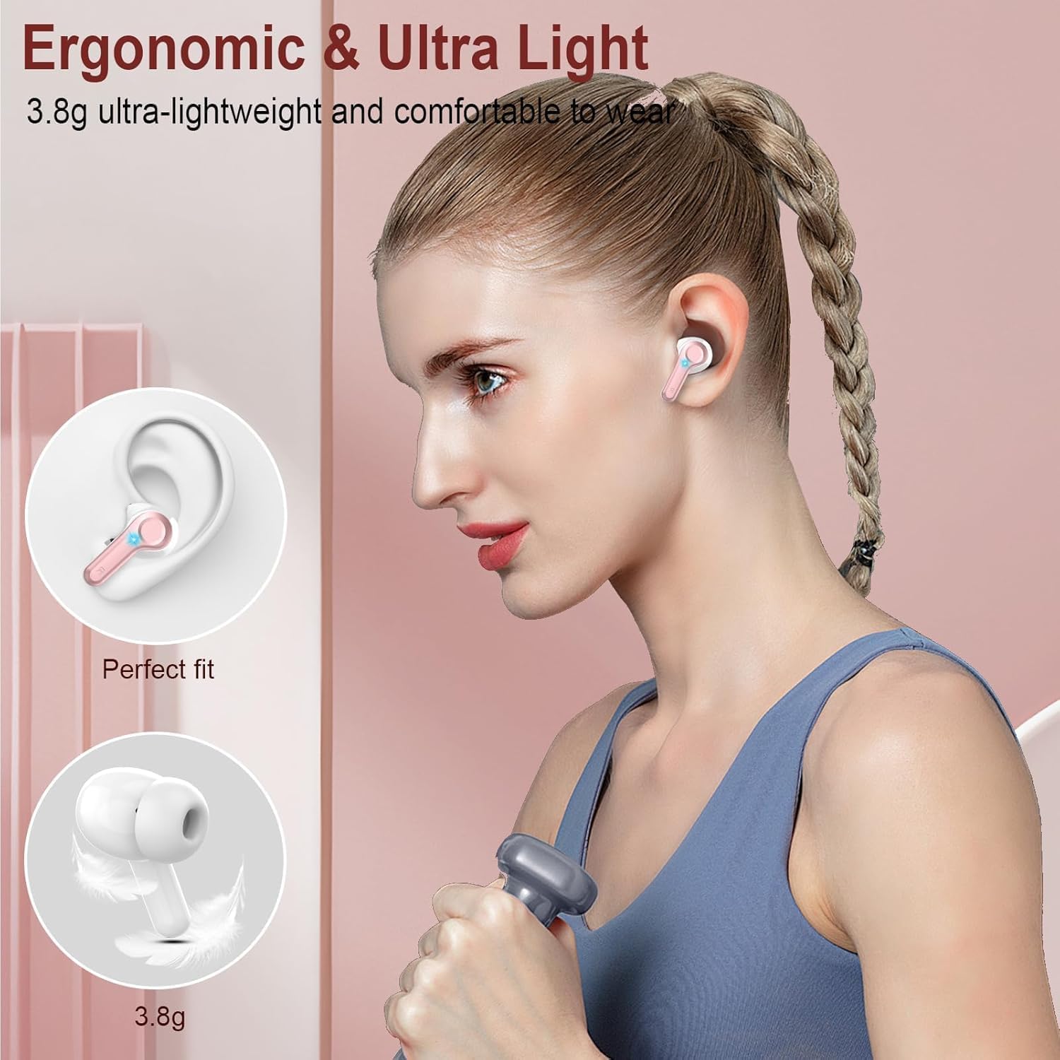 Wireless Earbuds, Bluetooth 5.3 Headphones HiFi Stereo with ... - Image 7