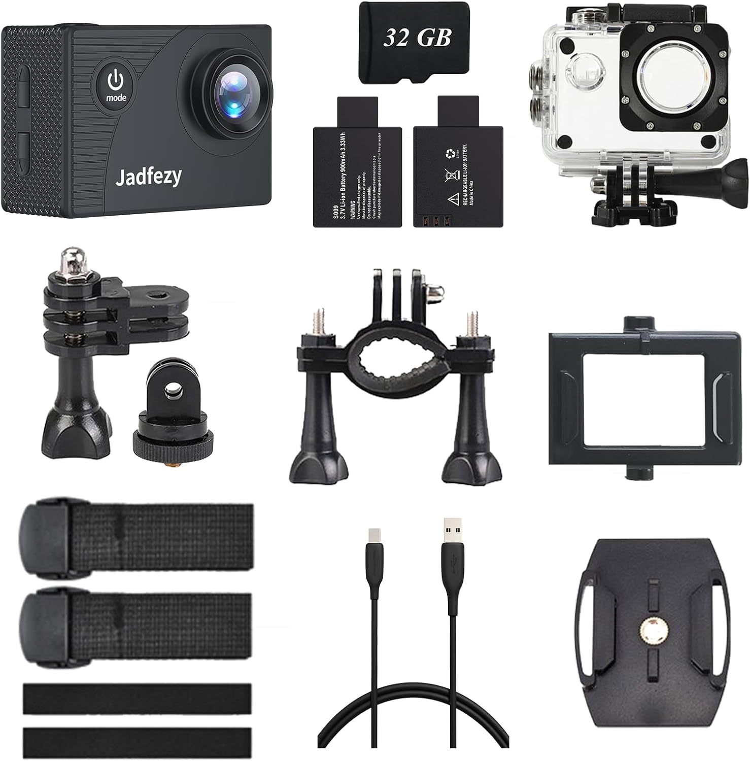 Jadfezy Action Camera FHD 1080P with 32GB Card, 98FT/30M Und... - Image 2