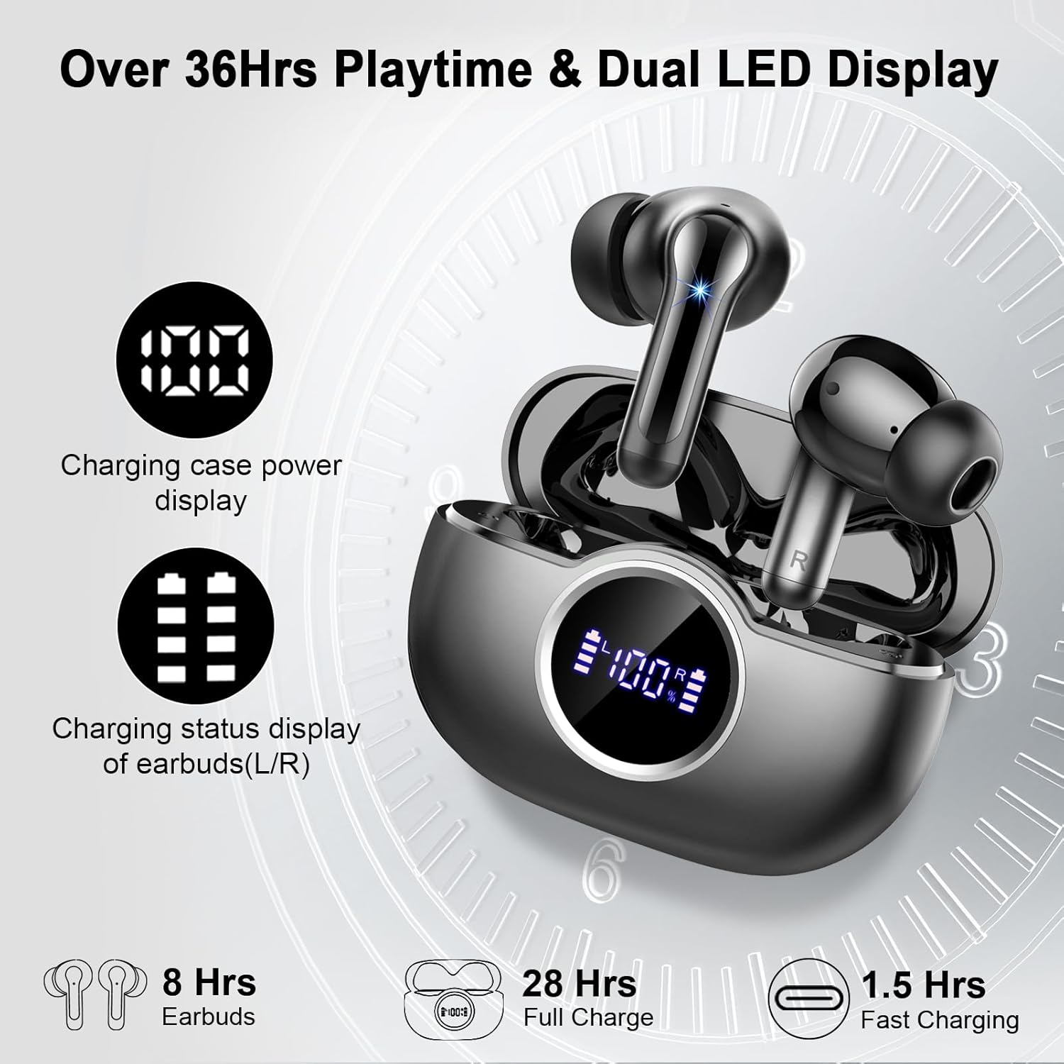 Wireless Earbuds, Bluetooth 5.4 Headphones in Ear with 4 ENC... - Image 7