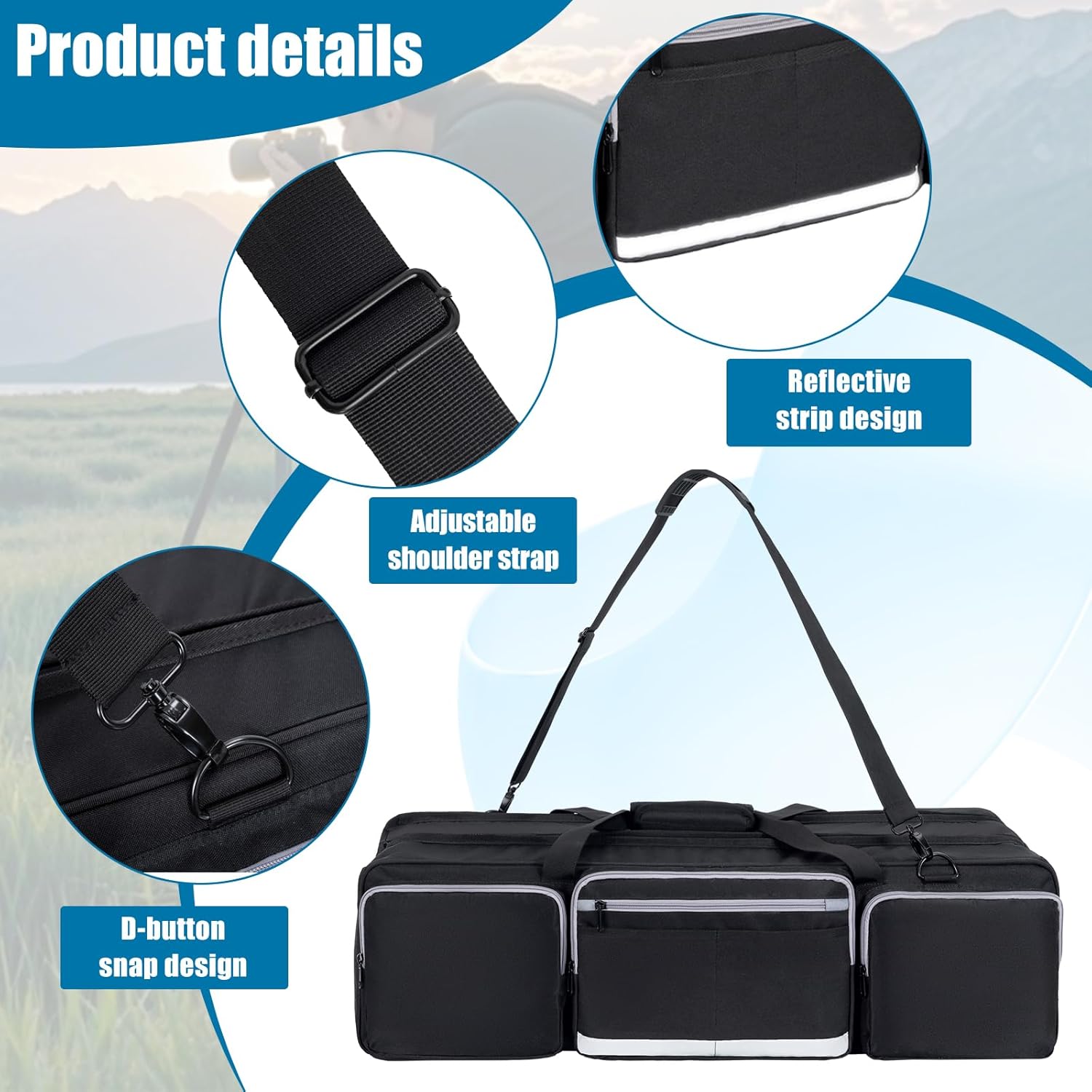 30.7" Tripod Carrying Case Bag, Large Photographic Tripod Ba... - Image 8