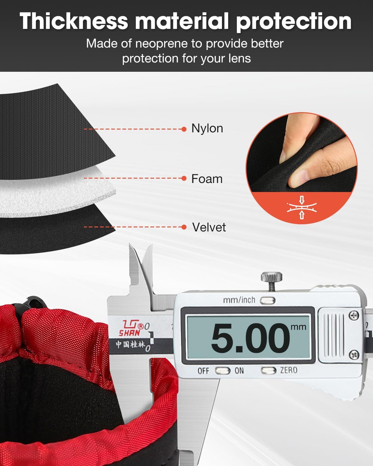 4 Pack Thick Lens Pouch Set for Protect DSLR Camera Len, Len... - Image 4