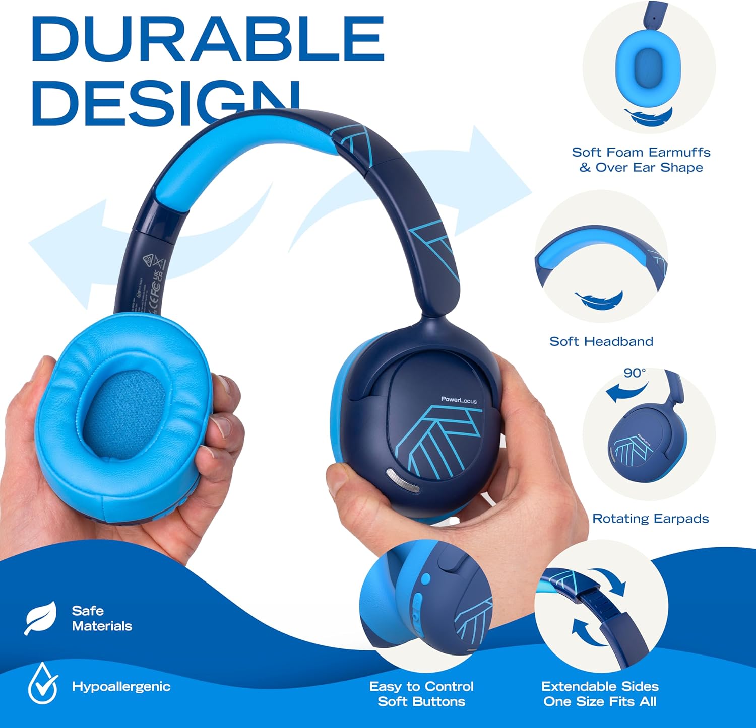 PowerLocus Kids Active Noise Cancelling Headphones, 70 Hours... - Image 5