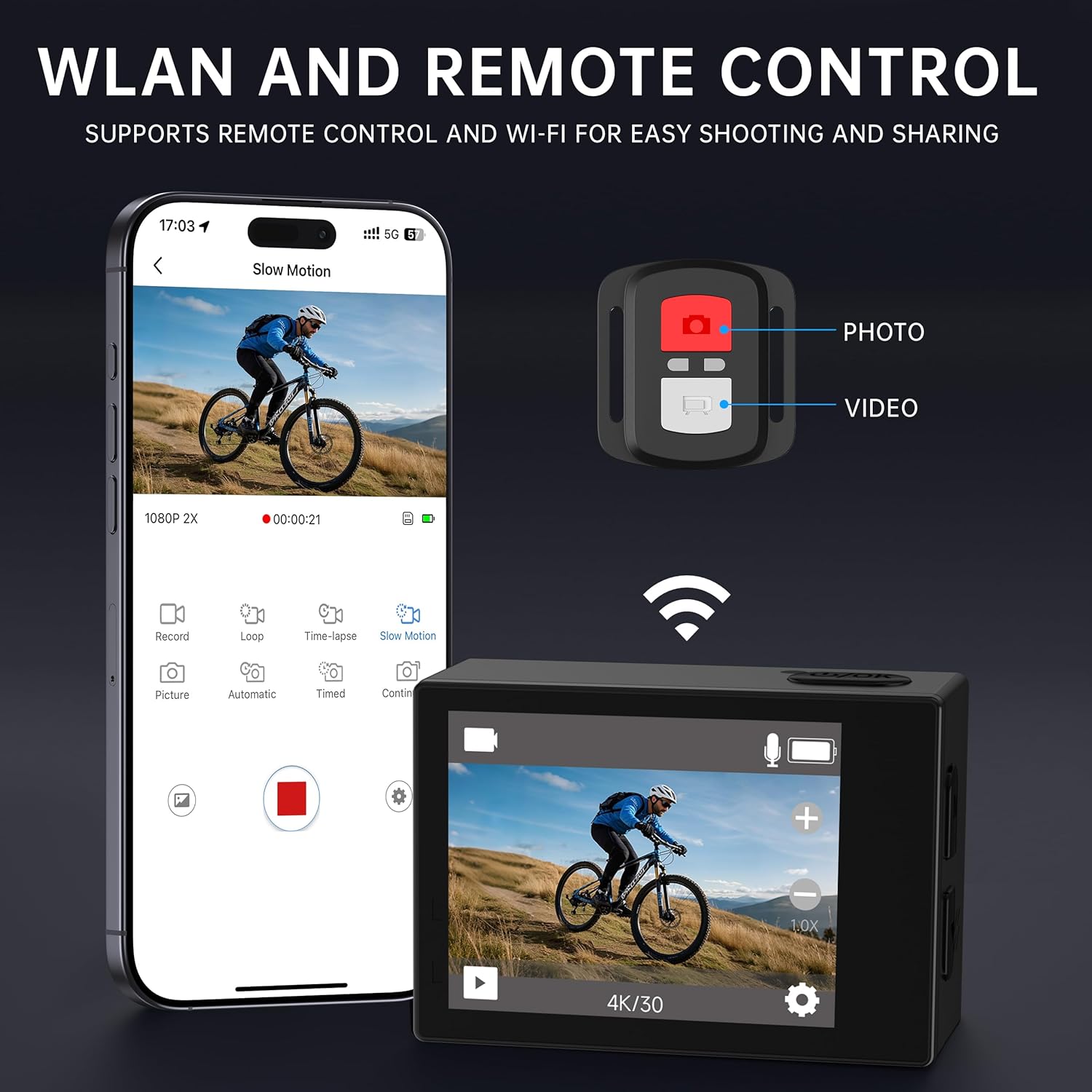 Action Camera 4K 60FPS, 40M Ultra HD Underwater Camera, 30MP... - Image 3