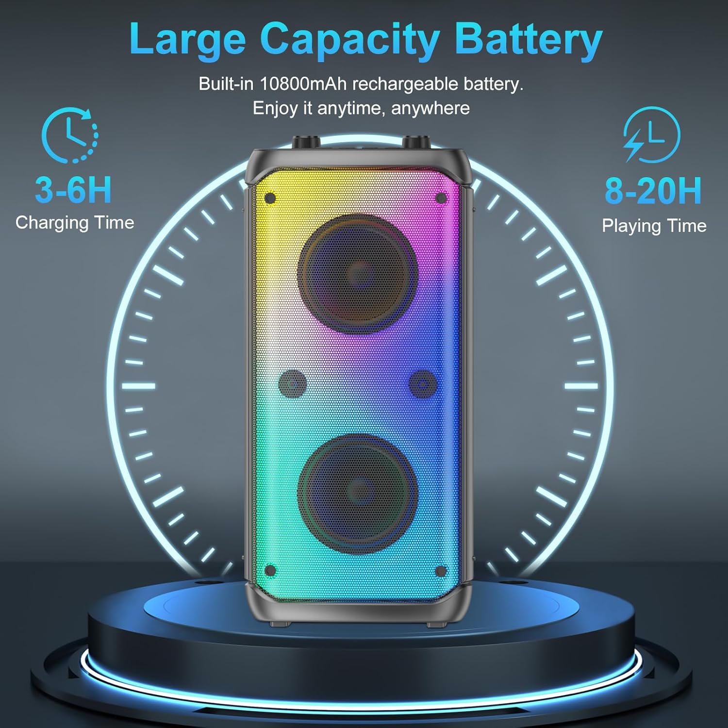 Bluetooth Speaker Wireless, 80W Peak Wireless TWS Portable O... - Image 9