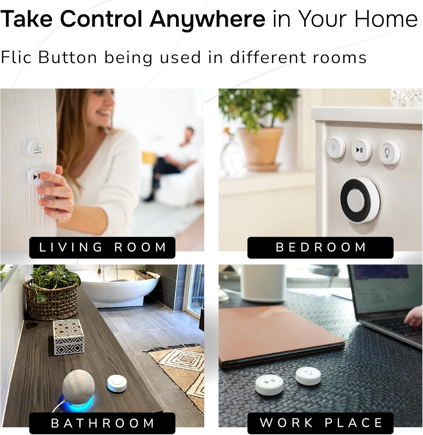 Flic Smart Button White – 3 Pack. Control Lights, Music & Mo... - Image 5