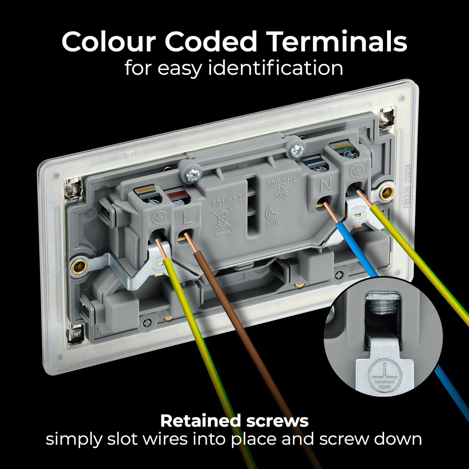 BG Electrical Double Switched Power Plug Wall Socket, Flatpl... - Image 5