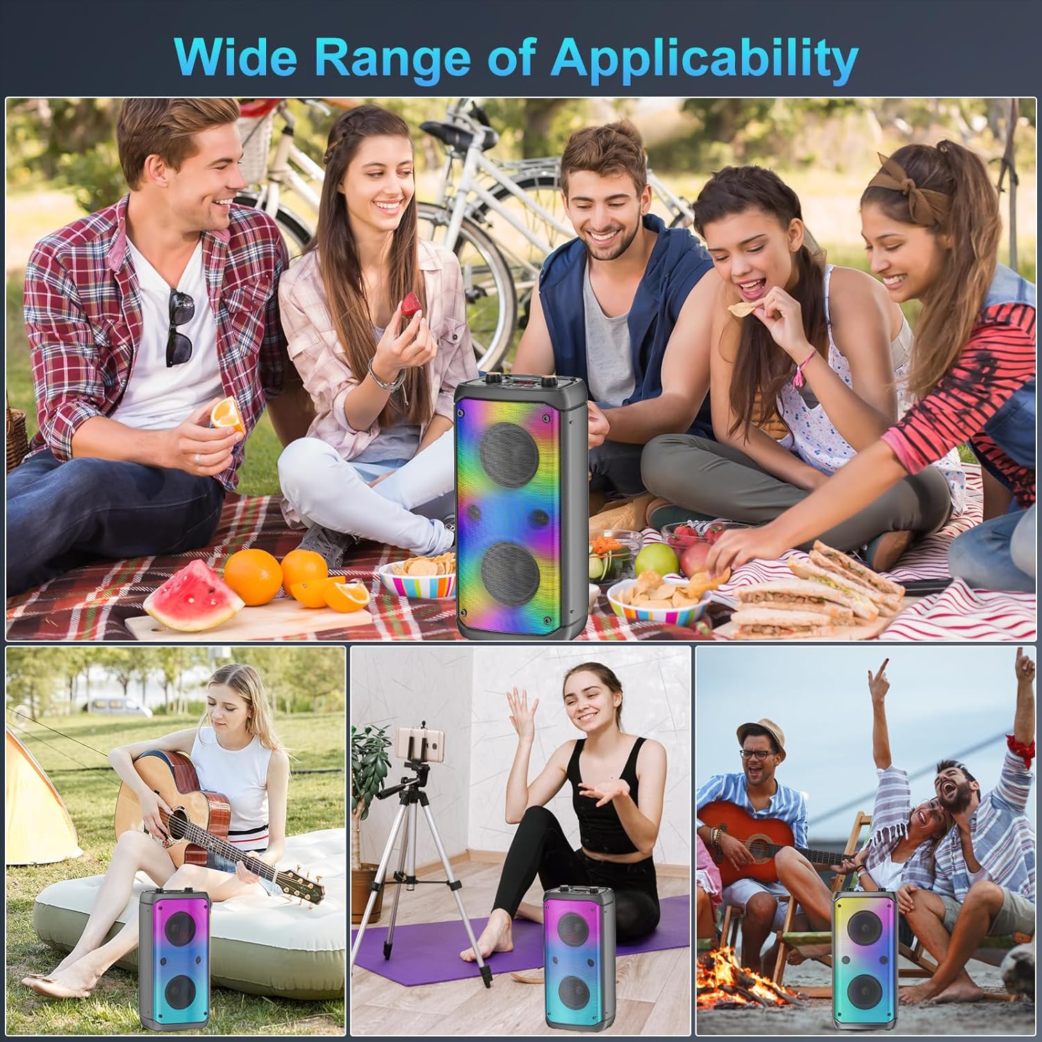 Bluetooth Speaker Wireless, 80W Peak Wireless TWS Portable O... - Image 10