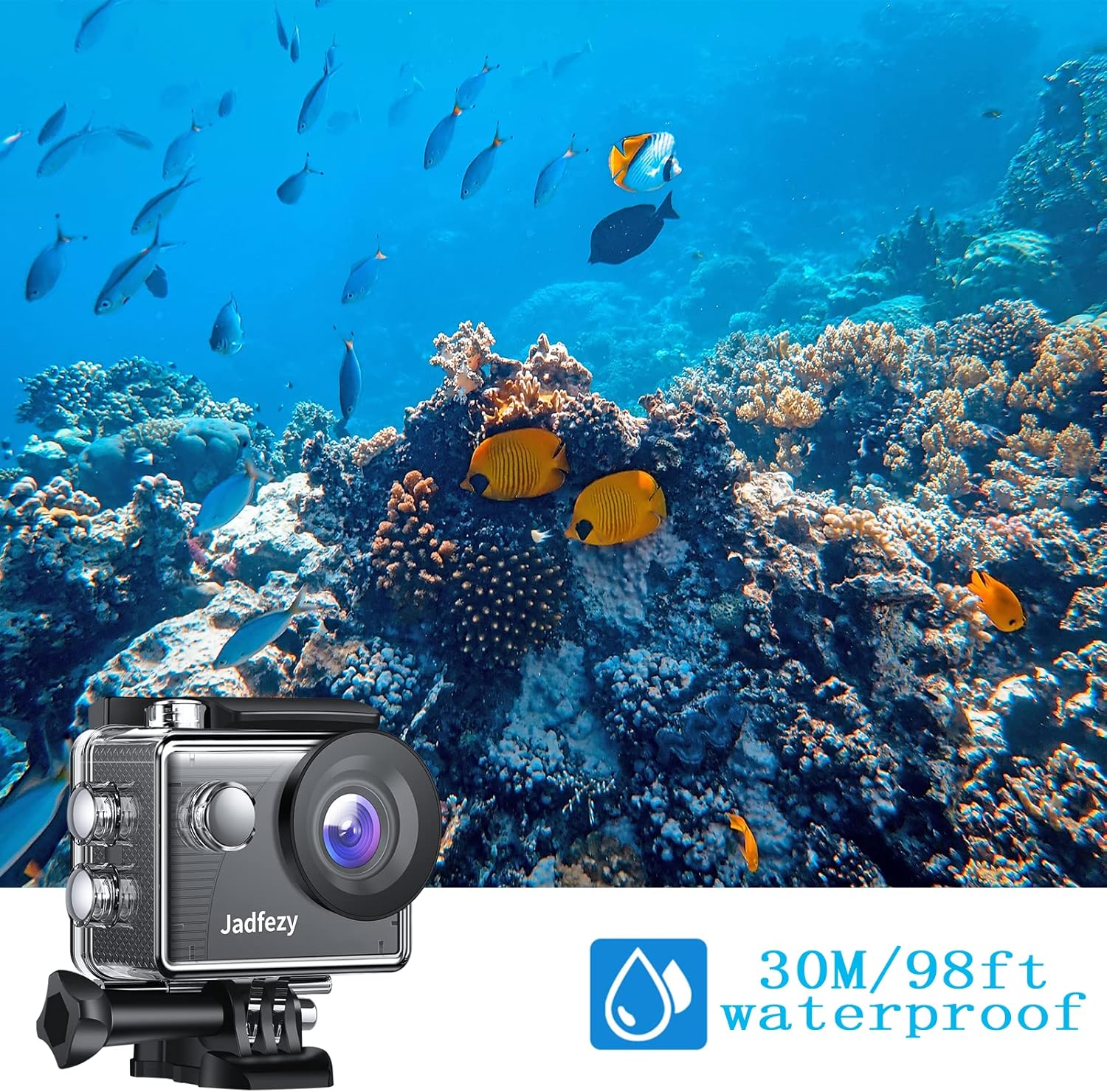 Jadfezy Action Camera FHD 1080P with 32GB Card, 98FT/30M Und... - Image 5