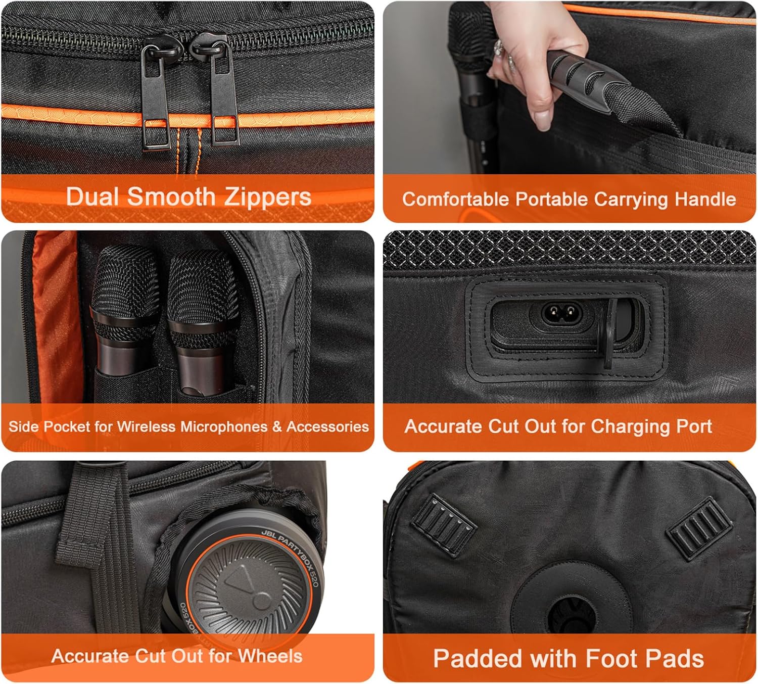 Carry Case Portable Tote Bag Travel Rugged Cover for JBL Par... - Image 8