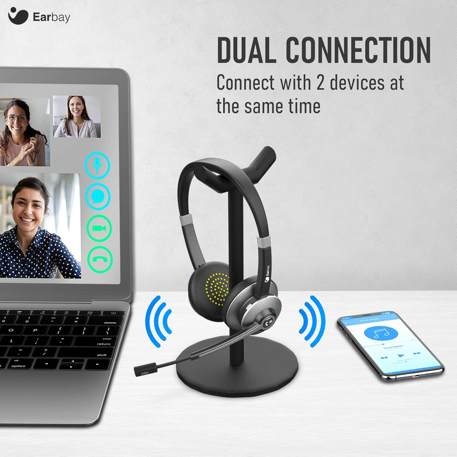 Earbay Bluetooth Headset, Wireless Headset with Mic Noise Ca... - Image 4